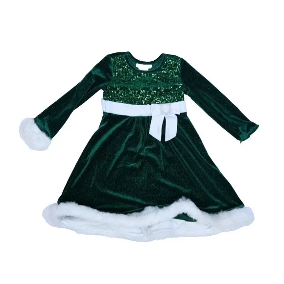slim fit dress slacks Girls Dress Christmas Stripe Pearl Vintage Party Holiday Long Sleeve –  Sunny Fashion
